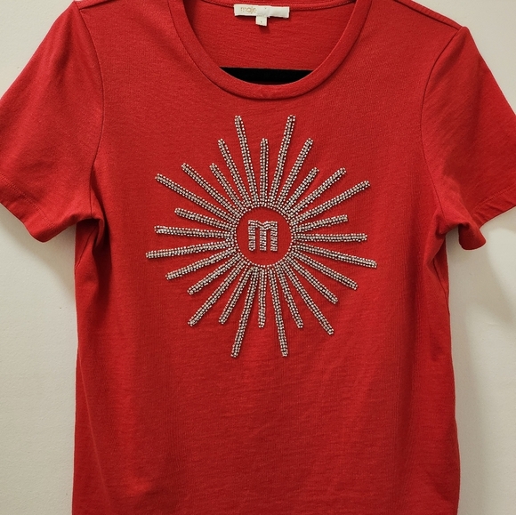 MAJE Valentines Graphic Print Crew Neck T-Shirt - Picture 14 of 15